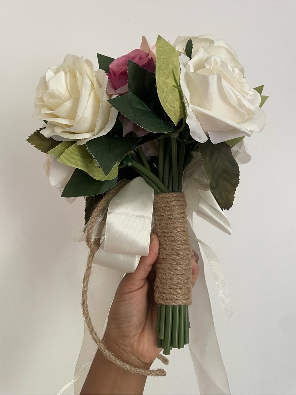 Ivory & Blush Faux Rose Bouquet